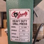 grizzly drill press - nameplate