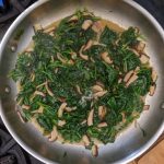 salvaged spinach with mushrooms, Apr 2