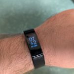 This is my watch, a Fitbit Inspire. I bought it because it's a pedometer, but am pleased that it's also a wristwatch. I'm dreading when it eventually stops working (they're made with rechargeable but non-replaceable batteries), as it seems that Google bought Fitbit simply to eliminate them as a competitor, and they've stopped manufacturing Fitbit products.