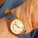 I wear it this way so I don't need to turn my arm. It also may be safer for the watch.